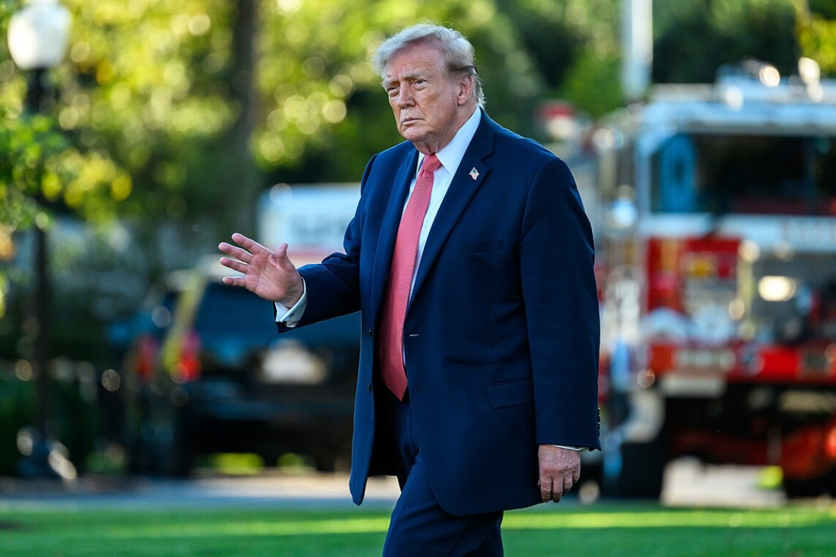 Donald Trump at South Lawn of White House