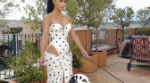 kim kardashian plunging polka-dot creation