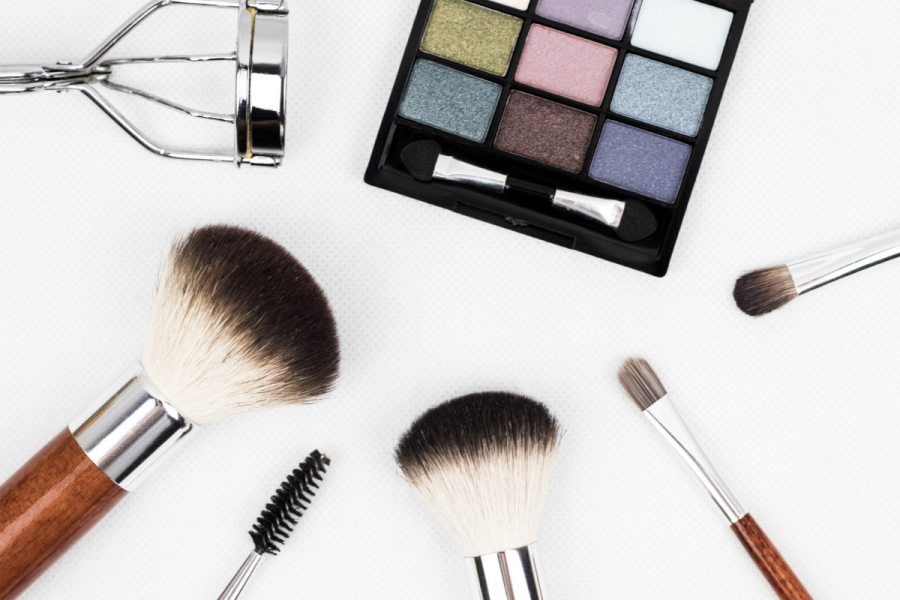 Array of Makeup Brushes