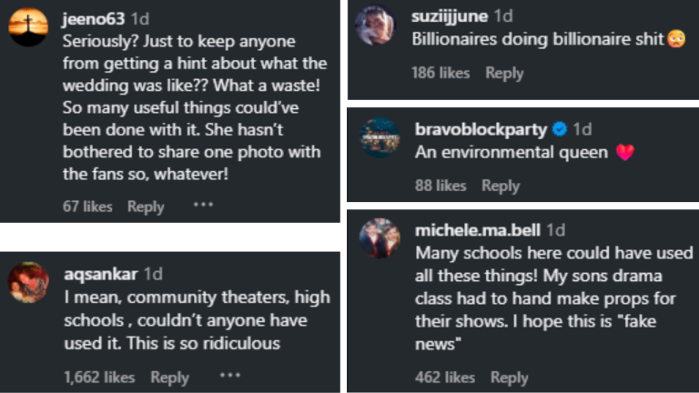 comments on Instagram
