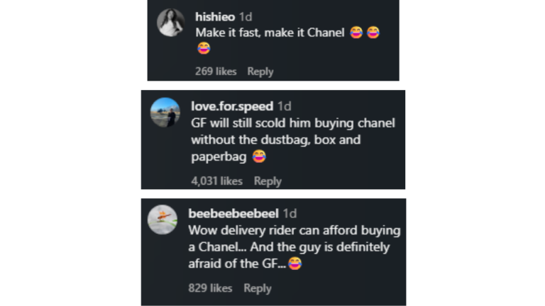comments on Instagram