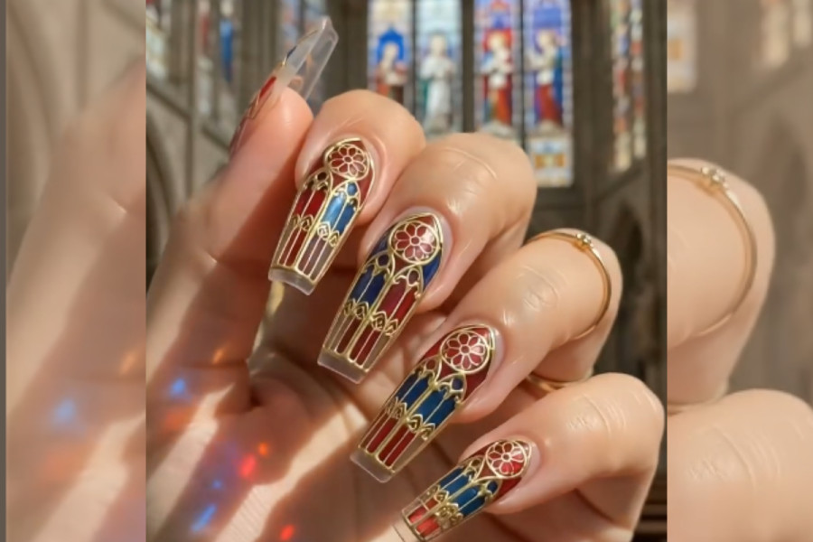 Stained glass nail art