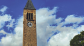historic clock tower at Cornell University