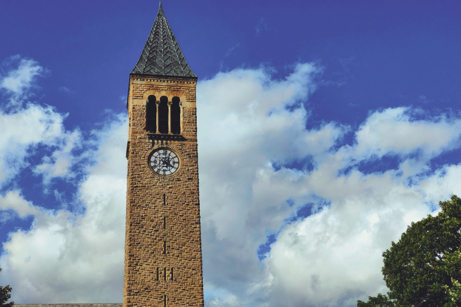 historic clock tower at Cornell University